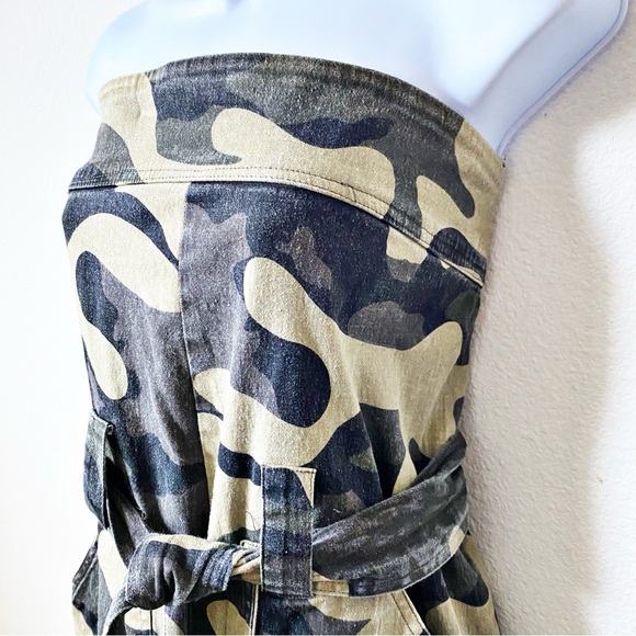 Hot & Delicious, Strapless Wide leg Camouflage Jump Suit Streetwear Urban Chic - Picture 3 of 7